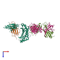 PDB entry 4jry coloured by chain, top view.