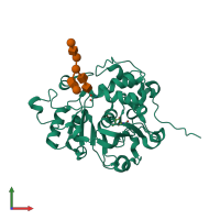 PDB entry 4js1 coloured by chain, front view.