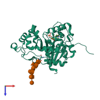 PDB entry 4js2 coloured by chain, top view.