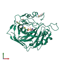 PDB entry 4jsa coloured by chain, front view.