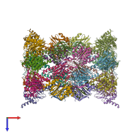 PDB entry 4jsu coloured by chain, top view.