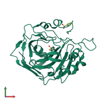 PDB entry 4jsz coloured by chain, front view.