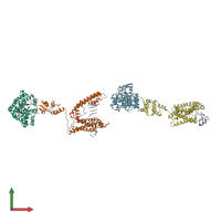 PDB entry 4jtd coloured by chain, front view.