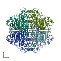 PDB entry 4juc coloured by chain, front view.