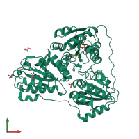 PDB entry 4jud coloured by chain, front view.
