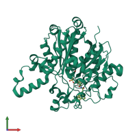 PDB entry 4jv3 coloured by chain, front view.