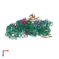 PDB entry 4jv5 coloured by chain, top view.