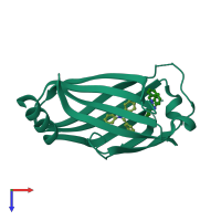 PDB entry 4jv6 coloured by chain, top view.