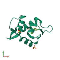 PDB entry 4jv9 coloured by chain, front view.