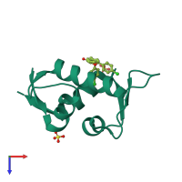 PDB entry 4jv9 coloured by chain, top view.