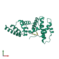 PDB entry 4jwl coloured by chain, front view.