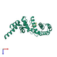 PDB entry 4jwl coloured by chain, top view.