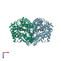 PDB entry 4jxi coloured by chain, top view.