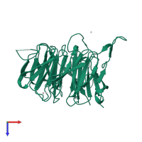 PDB entry 4jxm coloured by chain, top view.