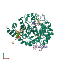 PDB entry 4jyd coloured by chain, front view.