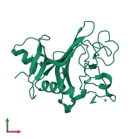 PDB entry 4jyo coloured by chain, front view.