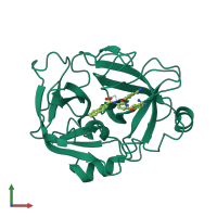 PDB entry 4jyt coloured by chain, front view.