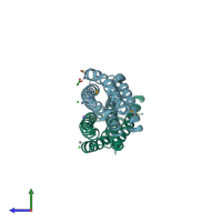 PDB entry 4k0d coloured by chain, side view.