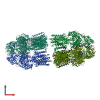 PDB entry 4k0j coloured by chain, front view.