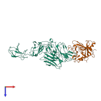 PDB entry 4k0v coloured by chain, top view.
