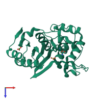 PDB entry 4k0x coloured by chain, top view.