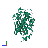 PDB entry 4k0y coloured by chain, side view.