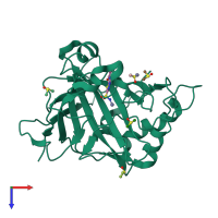 PDB entry 4k0z coloured by chain, top view.