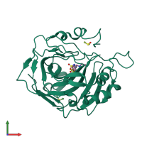 PDB entry 4k13 coloured by chain, front view.