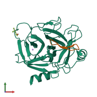 PDB entry 4k1e coloured by chain, front view.