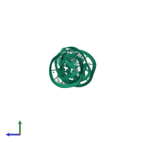 PDB entry 4k27 coloured by chain, side view.