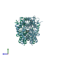 PDB entry 4k2i coloured by chain, side view.