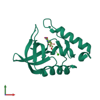 PDB entry 4k2k coloured by chain, front view.