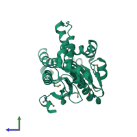 PDB entry 4k2n coloured by chain, side view.