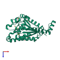 PDB entry 4k2n coloured by chain, top view.