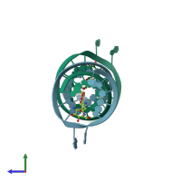 PDB entry 4k32 coloured by chain, side view.