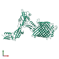 PDB entry 4k3b coloured by chain, front view.