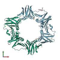 PDB entry 4k3r coloured by chain, front view.
