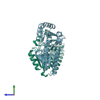 PDB entry 4k3v coloured by chain, side view.