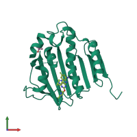 PDB entry 4k4o coloured by chain, front view.