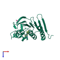 PDB entry 4k4o coloured by chain, top view.