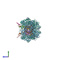 PDB entry 4k4u coloured by chain, side view.