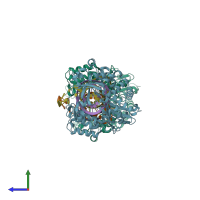 PDB entry 4k4w coloured by chain, side view.