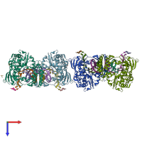 PDB entry 4k4x coloured by chain, top view.