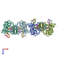 PDB entry 4k4y coloured by chain, top view.