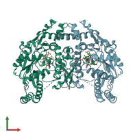 PDB entry 4k5g coloured by chain, front view.