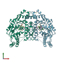 PDB entry 4k5h coloured by chain, front view.