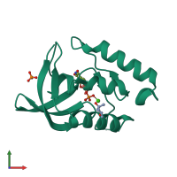 PDB entry 4k5w coloured by chain, front view.