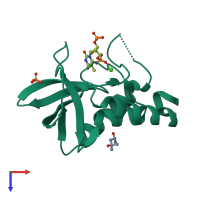 PDB entry 4k5w coloured by chain, top view.