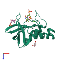 PDB entry 4k5x coloured by chain, top view.