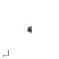 PDB entry 4k67 coloured by chain, side view.